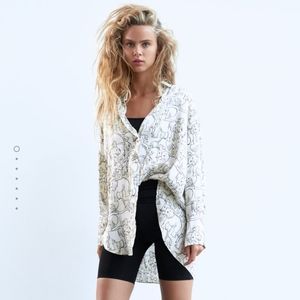Zara Oversized Printed Shirt - Brand New with Tags